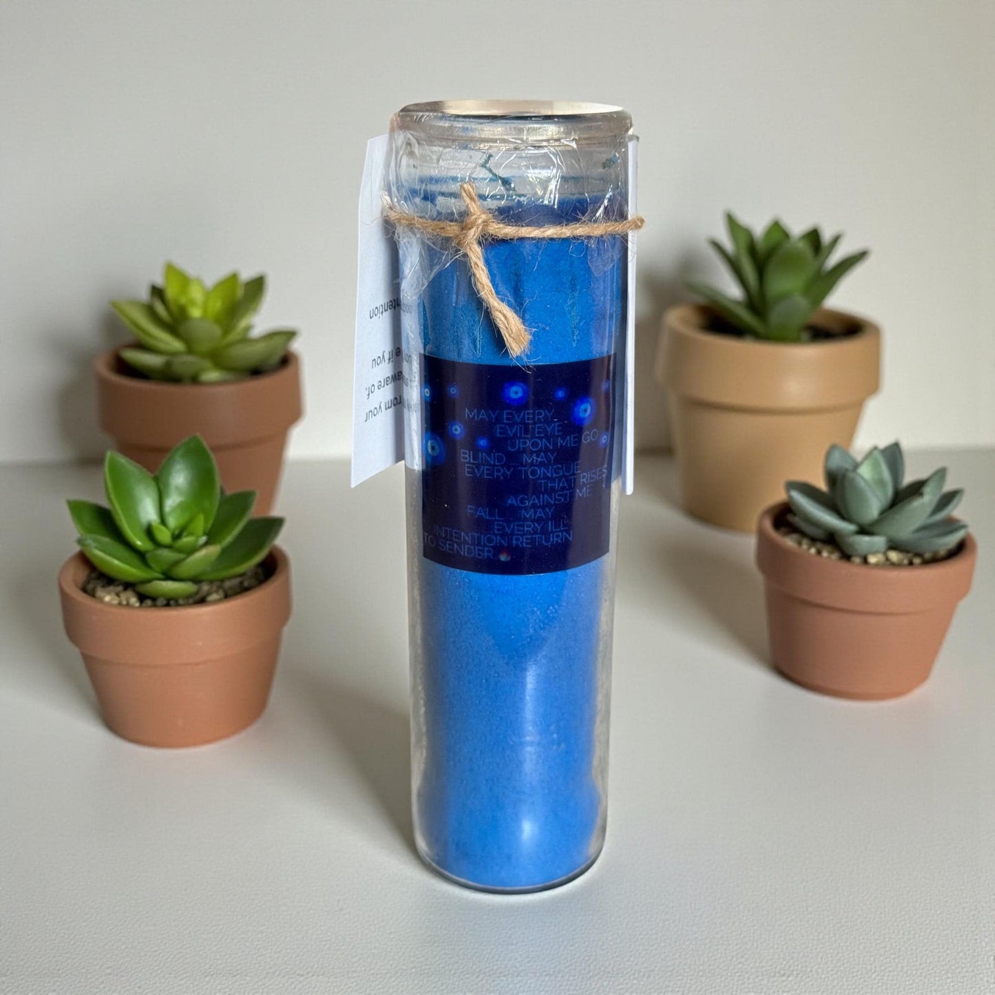 Blue Evil Eye Protection Candle – 7 Day Spiritual Cleansing