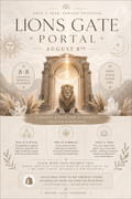 8/8 Lion’s Gate Portal Manifestation Ritual Once A Year