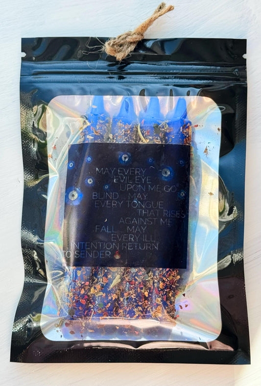 Evil Eye Candles: Soy Wax, Altar Candles - Set of 4