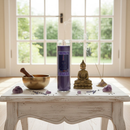 Crown Chakra Candle | Sahasrara Ritual Candle | Spiritual Awakening • Meditation • Intuition • Altar Decor and Reiki Candle