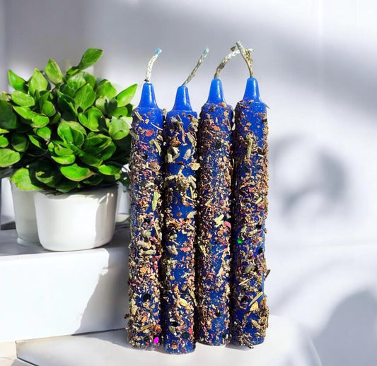 Evil Eye Candles: Soy Wax, Altar Candles - Set of 4