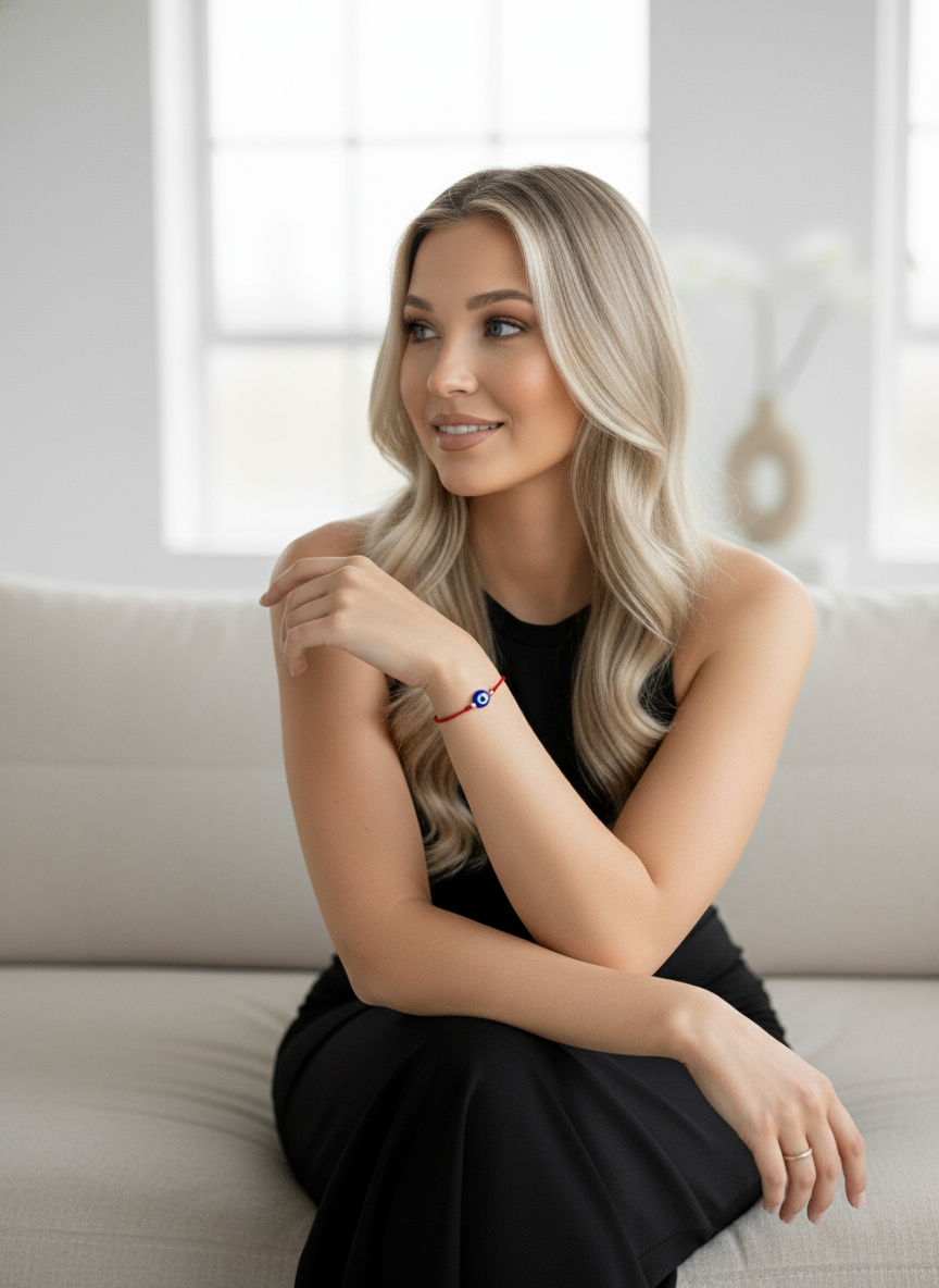 Evil Eye Bracelet for Protection | Red String Adjustable Bracelet | Good Luck and Protection Charm Jewelry