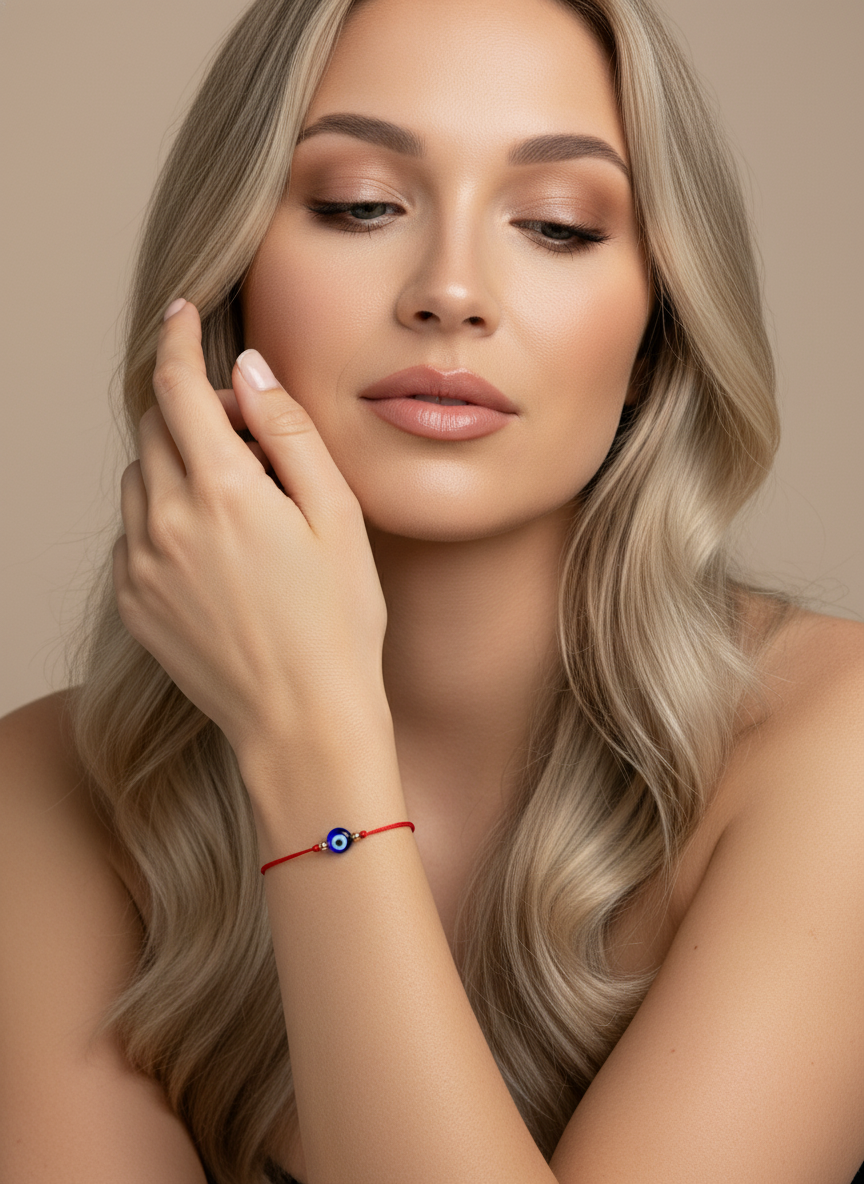 Evil Eye Bracelet for Protection | Red String Adjustable Bracelet | Good Luck and Protection Charm Jewelry
