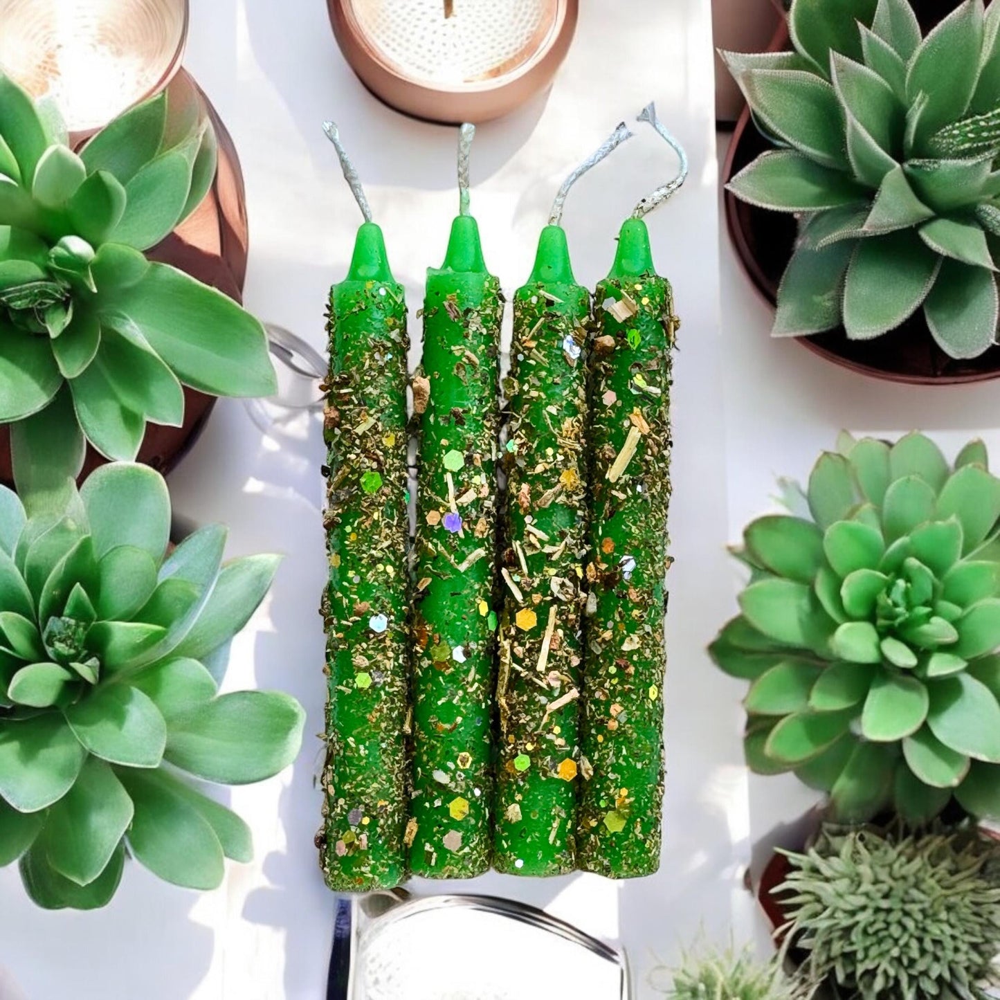 Money Maker Prosperity Abundance Candles Set of 4 Ready For Your Altar