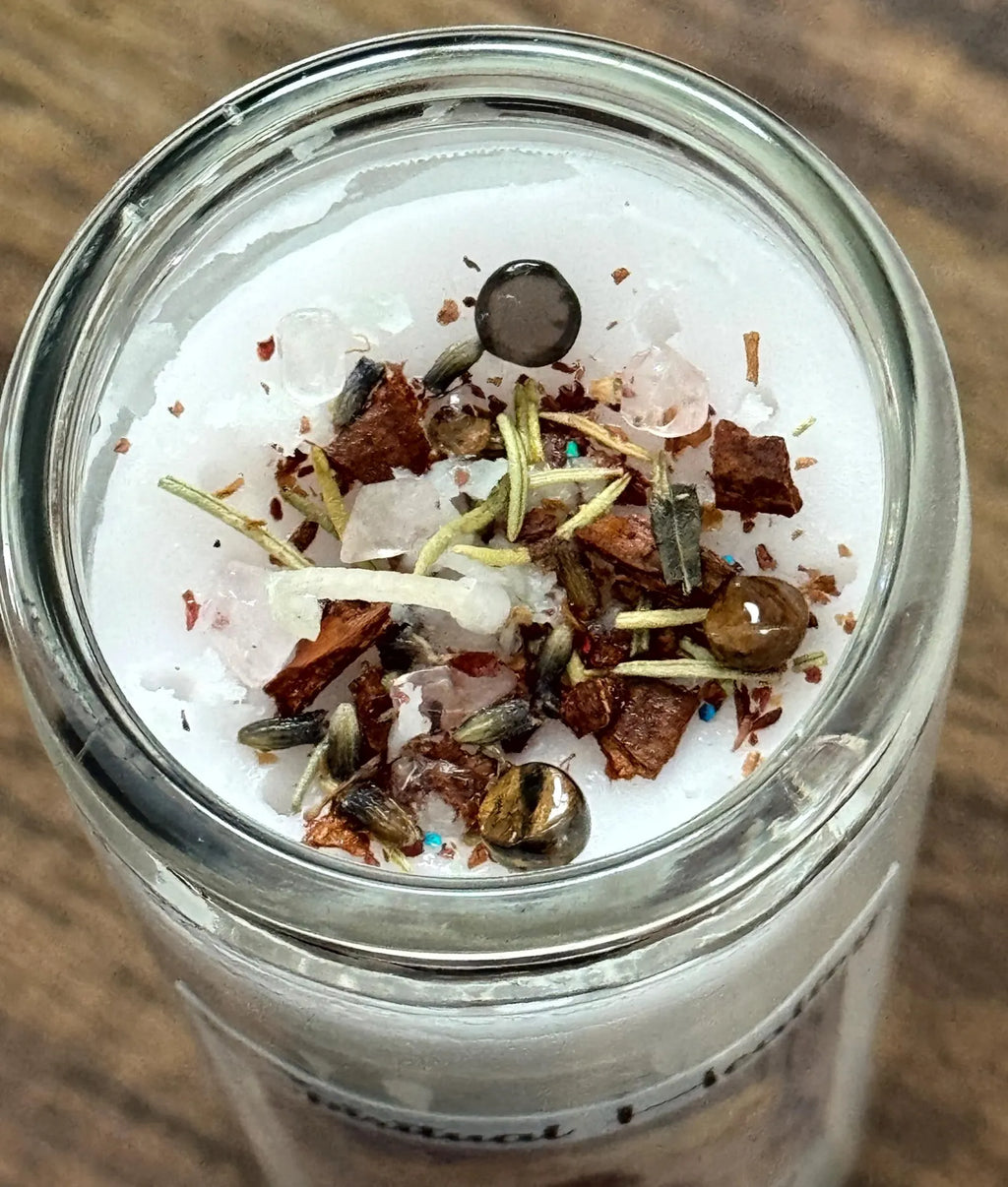 Spiritual Healing Intention Candle – White Energy Rebalancing Candle with Crystals, Dressed Ritual Candle for Cleansing, Meditation -Clarity